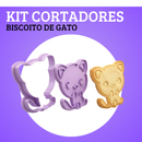KIT CORTADORES DE BISCOITO - TEMA GATOS (4 MODELOS)