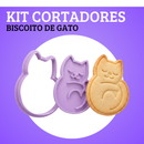 KIT CORTADORES DE BISCOITO - TEMA GATOS (4 MODELOS)