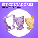 KIT CORTADORES DE BISCOITO - TEMA GATOS (4 MODELOS)