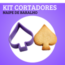 KIT CORTADORES DE BISCOITO - NAIPE DE BARALHO (4 MODELOS)