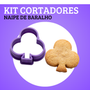 KIT CORTADORES DE BISCOITO - NAIPE DE BARALHO (4 MODELOS)