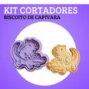 KIT CORTADORES DE BISCOITO - TEMA CAPIVARA (5 MODELOS)