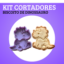 KIT CORTADORES DE BISCOITO - MUNDO DOS DINOSSAUROS (4 MODELOS BABY)