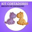KIT CORTADORES DE BISCOITO - MUNDO DOS DINOSSAUROS (4 MODELOS BABY)