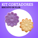 KIT CORTADORES DE BISCOITO - JARDIM ENCANTADO (3 MODELOS DE FLORES)