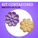 KIT CORTADORES DE BISCOITO - JARDIM ENCANTADO (3 MODELOS DE FLORES)